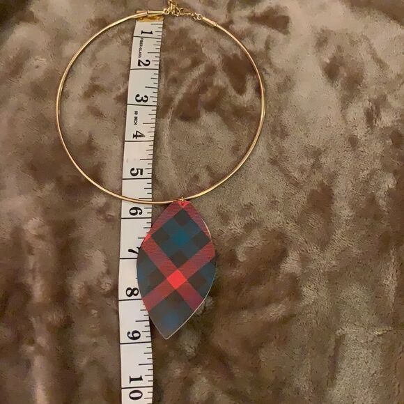 Reversible Plaid Necklace and Earring Set - Picture 11 of 13